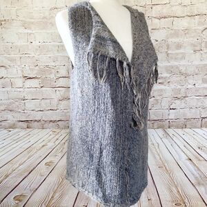 Keren Hart hooded fringe wrap sweater